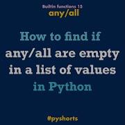 How To Find If Any All Values Are Zero Empty False Python Shorts