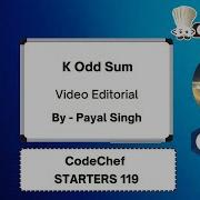 K Odd Sum Codechef Starters 119 Codechef DCC NIT A