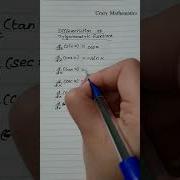 Differentiation Of Trigonometric Functions
