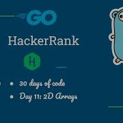 HackerRank Day 11 2D Arrays Challenge In Golang