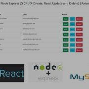React JS Node Express JS CRUD Create Read Update And Delete Axios Mysql