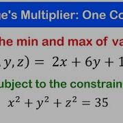 15a Lagrange S Multipliers One Constraints Find The Maximum And Minimum Ex 1 3