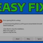 How To Fix Error Opening File For Writing