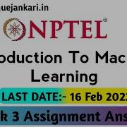 Introduction To Machine Learning NPTEL Assignment 3 Answers 2022 Unique Jankari