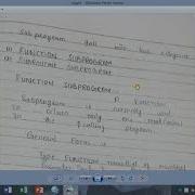 MSc II Lecture5 FUNCTION SUBPROGRAM
