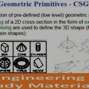 Constructive Solid Geometry Lecture Geometric Modeling Techniques ENGINEERING STUDY MATERIALS