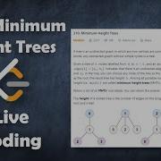 Minimum Height Trees Live Coding With Explanation Leetcode 310