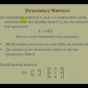 Elementary Matrices