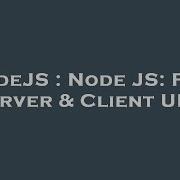 NodeJS Node JS Ping Server Client UDP