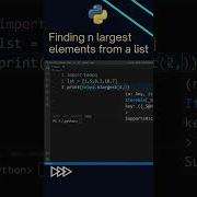How To Find N Largest Elements From A List In Python Shorts Shortvideo Python