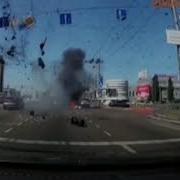 Ukraine Dashcam Video Captures Missile Falling In Kyiv Traffic