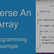 Reverse An Array C Programming Example