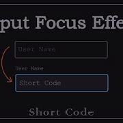Focusing Input Fields With HTML CSS Short Code