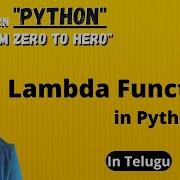 Lambda Function In Python Telugu Explanation