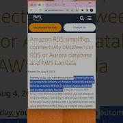 Automatically Setup Connectivity Between An Amazon RDS Or Aurora Database And AWS Lambda