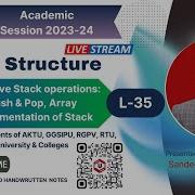 DSUC35 Array Implementation Of Stack In C Stack Representation Using Array PUSH POP Operation