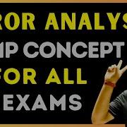 Most Important Concepts Of Error Analysis For All Exams Prof AKC Sir Mhtcet2026 Jee Neet