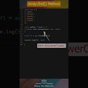 JavaScript Array Find Method Javascript Js Array Arrayjavascript