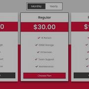 Create A Responsive Pricing Table With Yearly Monthly Toggle Effect Using HTML CSS JavaScript
