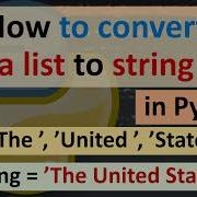 How To Convert A List To String In Python