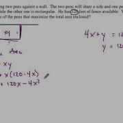 Calc 1 Optimization Farmer Pen Review Problem 4