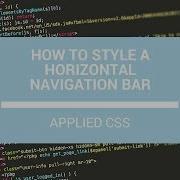 Horizontal Navigation Bar Applied CSS