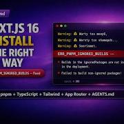 Next Js 16 Install For AI Dev AGENTS Md Pnpm Error Fix