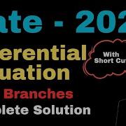 Gate 2022 Differential Equation Solutions D E Complete Solutions All Branches