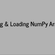 How To Save And Load Numpy Arrays From Files
