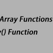 PHP Array Functions Array Function