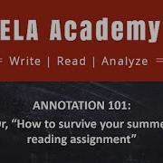 Annotation 101 ELA Academy