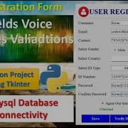 1 3 How To Create Validation Registration Form In Python Using Tkinter Fields Voice Validation
