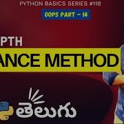 116 Instance Method In Python Oops Concepts Python Tutorials