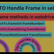 How To Handle Frames Iframe Methods In Selenium Webdriver SwitchTo Frame Frames In Webdriver