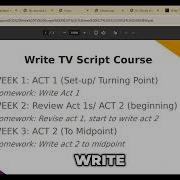 Write Your TV Script Course Overview