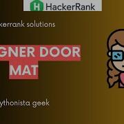 Designer Door Mat HackerRank 22 Pythonista Geek CodeWithMe Shravanthi