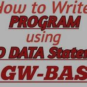 How To Write PROGRAM Using READ DATA STATEMENT In GW BASIC
