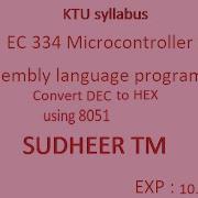 8051 Program To Convert Decimal To Hexadecimal Number