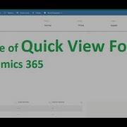 Example Of Quick View Form In Dynamics 365