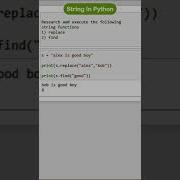 String In Python Replace And Find Method Python String String Methods