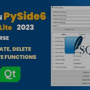 How To Make CRUD Application With Pyside6 And Sqlite Database 2023