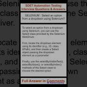 SELENIUM How Can You Select An Option From A Dropdown Using Selenium