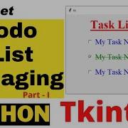 Tkinter Task Todo List By Using Check Buttons And Managing Font Overstrike Style Through Events
