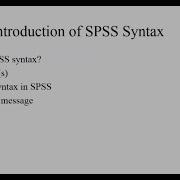 Quick Tutorial On SPSS Syntax