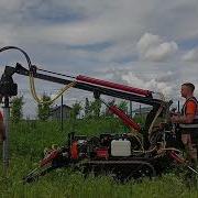 Screw Pile Machine Cougar Is Installing A Ground Screw