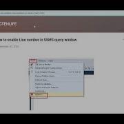 How To Enable Line Numbers In SSMS Query Window Transaction SQL