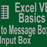 Excel VBA Programming Basics Tutorial 7 Introduction To Msgbox And InputBox