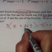 Consecutive Integer Word Problems 2