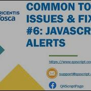 Tosca Tutorial Lesson 143 Common Problems Fixes UIA Engine JavaScript Alert Window