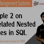 Example 2 On Correlated Nested Queries In SQL Lesson 91 DBMS Learning Monkey